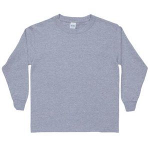 BNWT Gildan Youth Long Sleeve T-Shirt Large Sport Grey